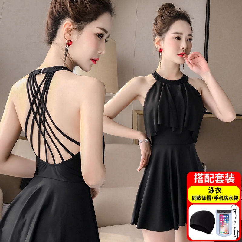 Swimsuit female 2021 new one-piece fairy fan ins wind covering belly was thin sexy conservative large size hot spring swimsuit | BigBuy360 - bigbuy360.vn
