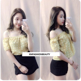 Áo kiểu nữ bông hở vai 2 dây - XM FasshionBeauty (HỌA TIẾT BÔNG NGẪU NHIÊN)