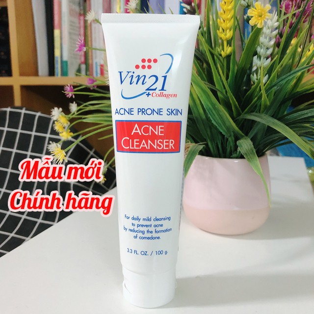 [Chính Hãng] Sữa Rửa Mặt Vin21 Acne Cleanser Collagen Sạch Da Ngừa Mụn Hiệu Quả