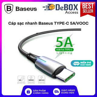 Cáp sạc nhanh Baseus cổng cắm Type-C 5A/VOOC sạc nhanh 3.0 dây dù chính hãng