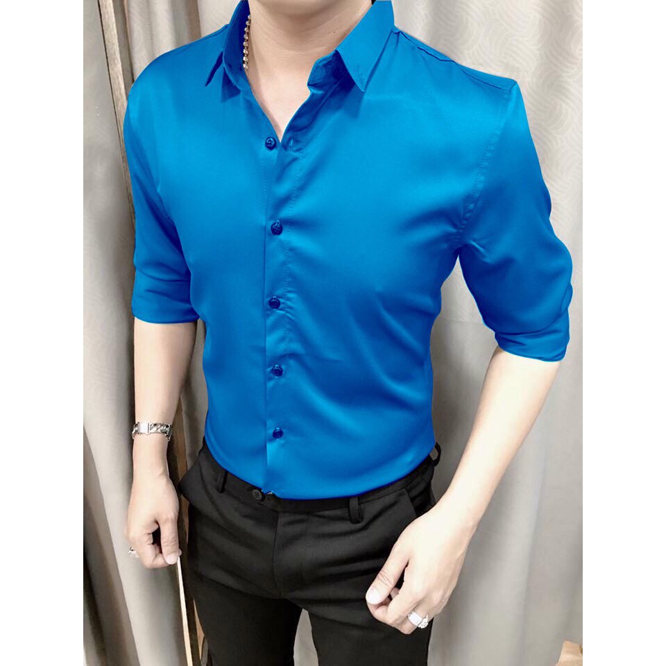 [HOT -----] Áo Sơ Mi Nam Tay Dài Trơn Đủ Màu Chất Xịn Mịn | BigBuy360 - bigbuy360.vn