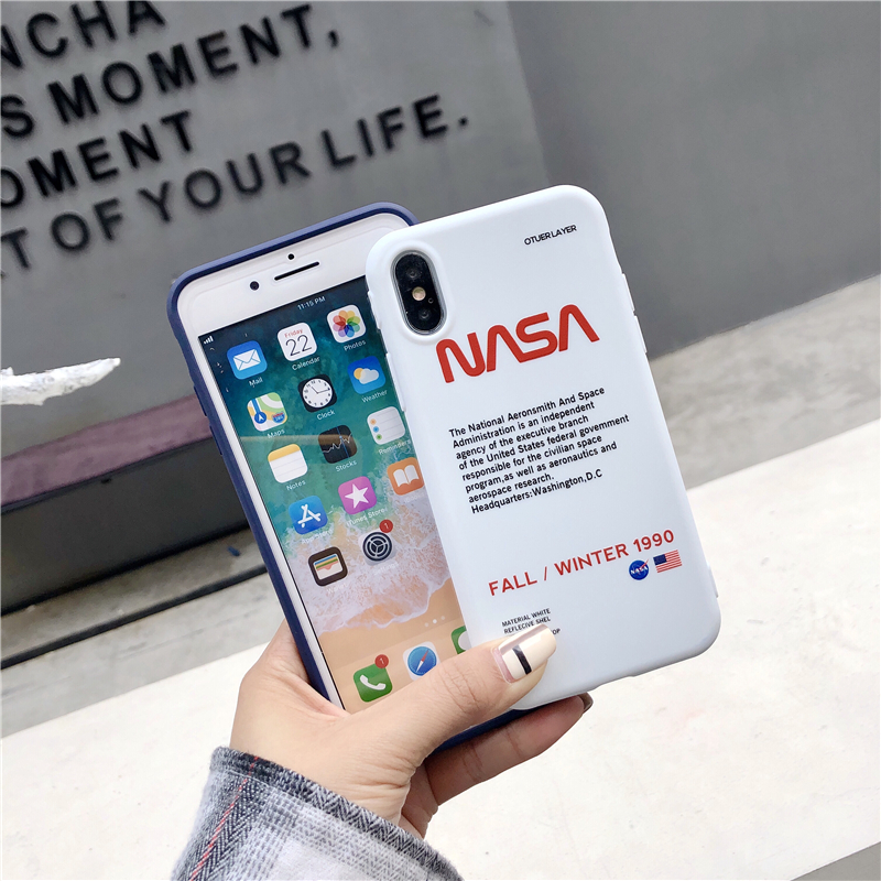 USA Fashion Brand NASA Phone Case iPhone 12 Pro Max 12 Mini 11 Pro Max X XS MAX XR 6 6S 7 8 Plus SE 2020 Soft Silicone Back Cover