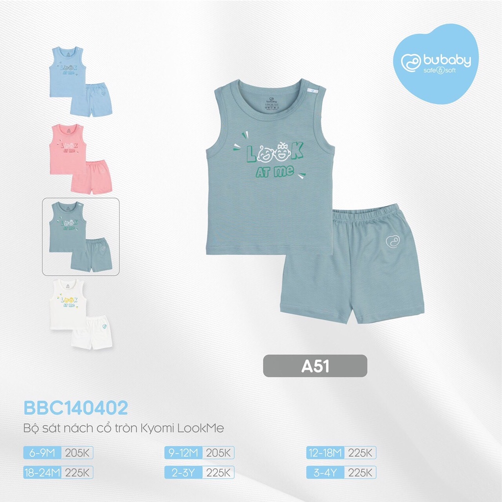 [BU]Bộ chui đầu ba lỗ Kyomi Look Me.(6-9m đến 3-4y)