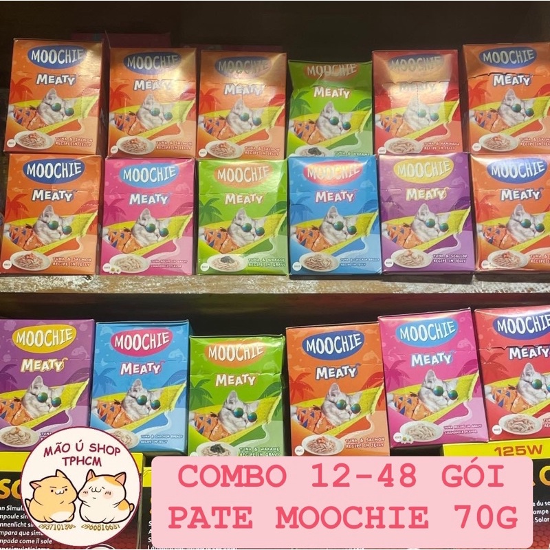 [COMBO 12-48 GÓI] PATE MOOCHIE MEATY THÁI LAN GÓI 70G - HỖ TRỢ TIÊU BÙI LÔNG