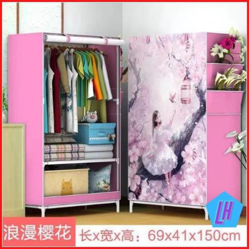 Tủ treo quần áo họa tiết 3D 1 buồng 2 ngăn