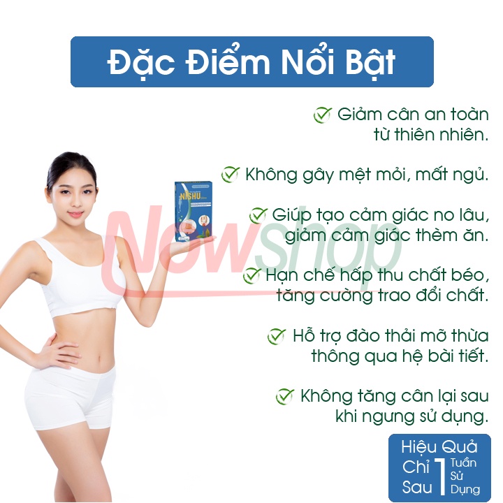 Viên uống giảm cân nhanh tại nhà Nishu Slim giúp đào thải mỡ thừa cấp tốc và giữ dáng sau sinh hiệu quả an toàn