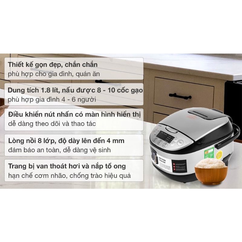 Nồi cơm điện tử Toshiba 1.8 lít RC-18DR2PV