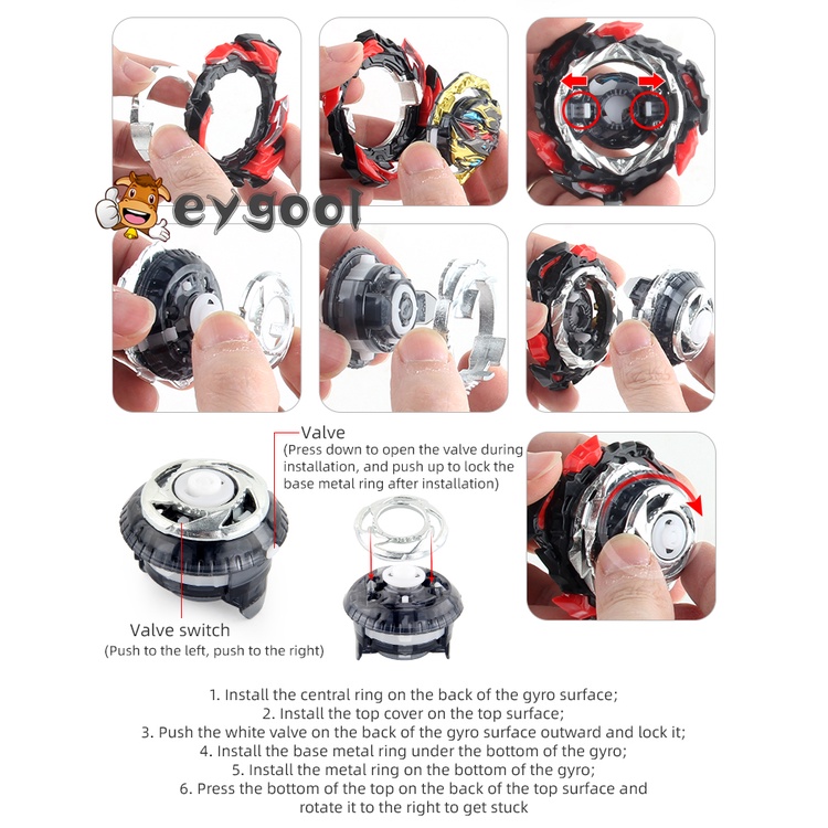 Bộ đồ chơi con quay Beyblade B-191 màu vàng đen và bệ phóng (có bán lẻ)