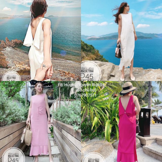 BIGSIZE ĐẦM V HỞ LƯNG D45