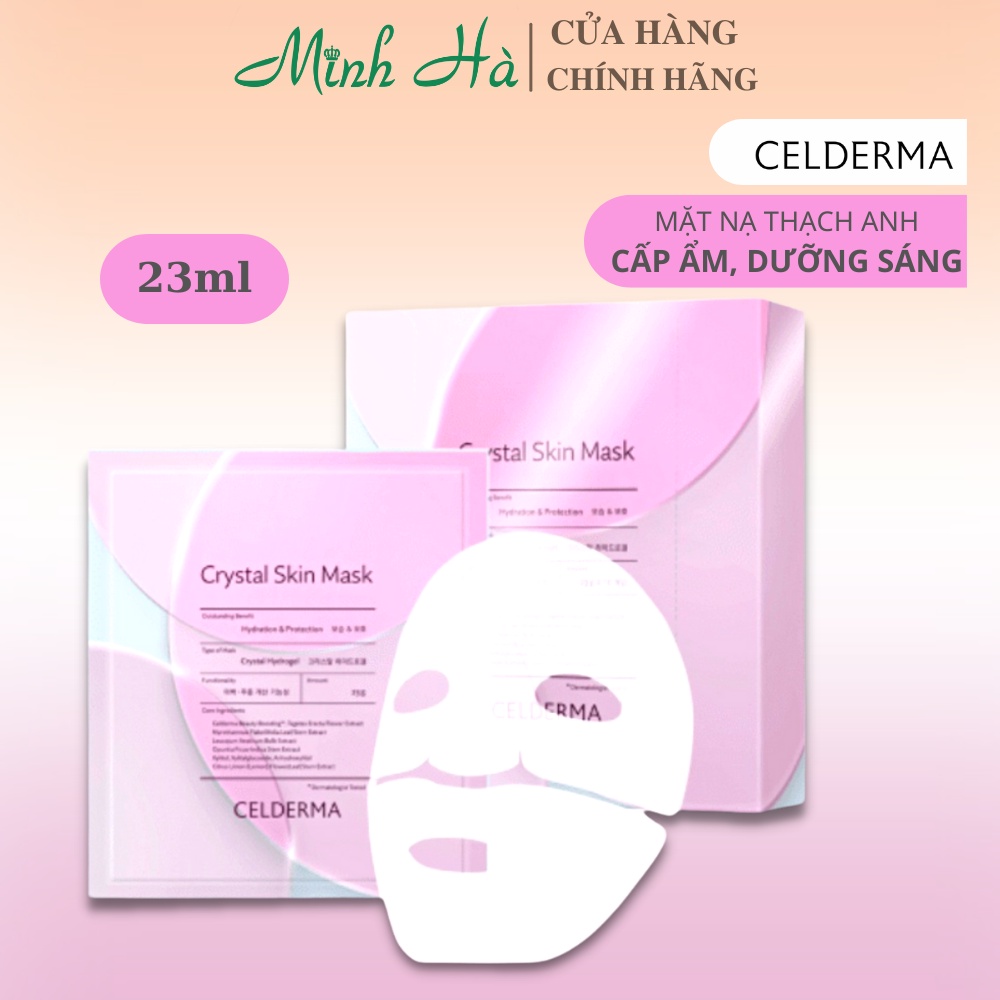 Mặt nạ thạch anh Celderma Crystal Skin Mask 23g cấp ẩm, làm sáng làm dịu da