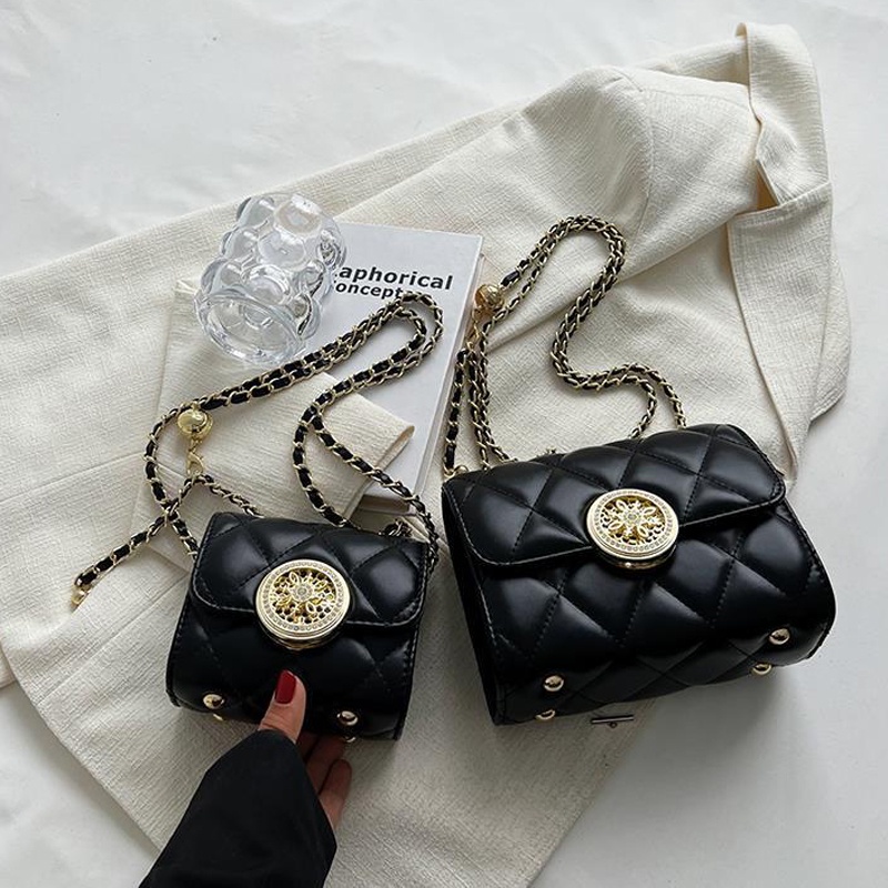 Túi Đeo Vai Hình Vuông Cỡ Nhỏ Phối Dây Đeo Sợi Xích Thời Trang Cho Nữ