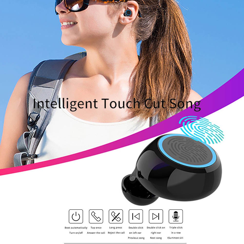 Nguyên bản AMOI M11 TWS 5.0 Tai nghe Bluetooth Tai nghe nhét tai không dây Màn hình LED Điều khiển cảm ứng Tai nghe AirDots Âm thanh nổi HiFi Bass