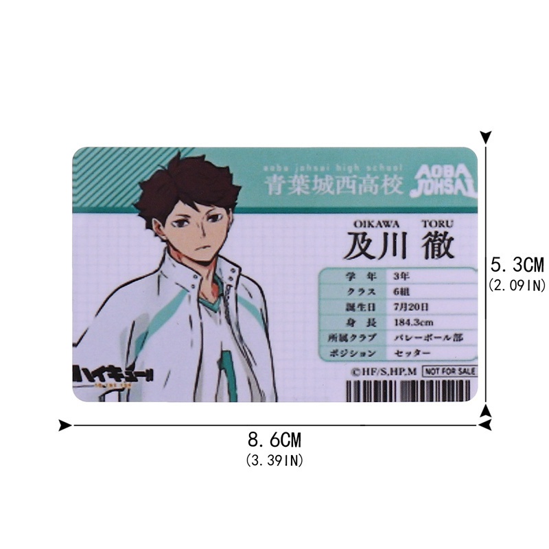 Thẻ ảnh PVC in họa tiết nhân vật anime Haikyuu tùy chọn cho học sinh