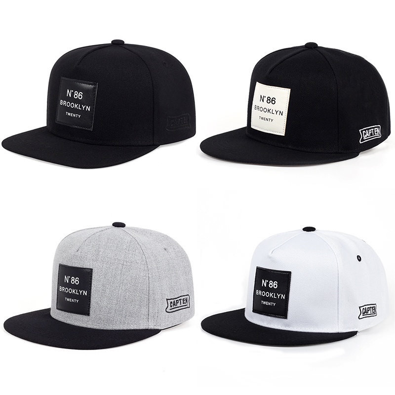 Nón Lưỡi Trai Cotton Phối Da Thêu Logo Brooklyn N86 Thời Trang Cho Nam Và Nữ
