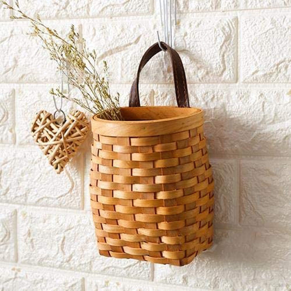 Giỏ Đan Mây Thủ Công Đựng Hoa Quả Treo Tường Trang Trí Nhà Cửa