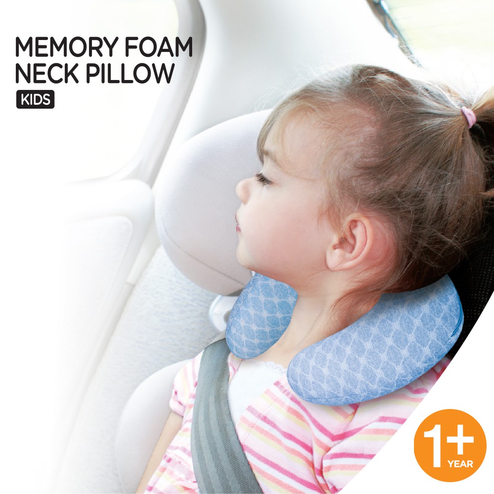 Gối kê cổ Memory Foam dành cho trẻ em Màu xanh dương/hồng HLW182