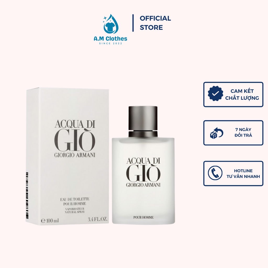 Nước Hoa Nam AQua Di Gio Trắng EDP 100ml hương thơm nam tính - Dầu thơm GIO Trắng cho nam lưu hương lâu - Shin shop
