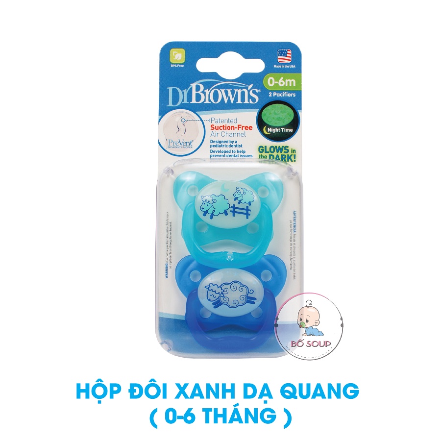 Núm ti giả chỉnh nha Dr.Brown's cho bé không chứa BPA Shop Bố Soup