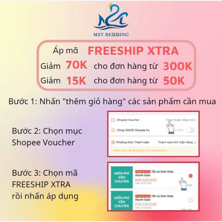 Bộ chăn ga gối Cotton poly M2M Home gồm vỏ chăn mền, drap ga giường và 2 vỏ gối nằm - caro đen nhỏ tí