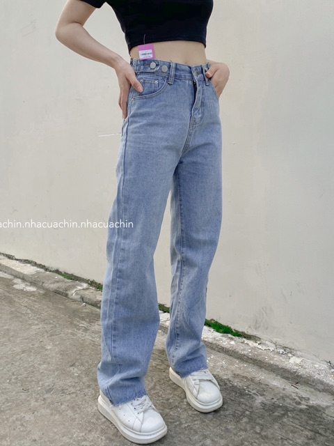 Quần jean cúc viền lưng