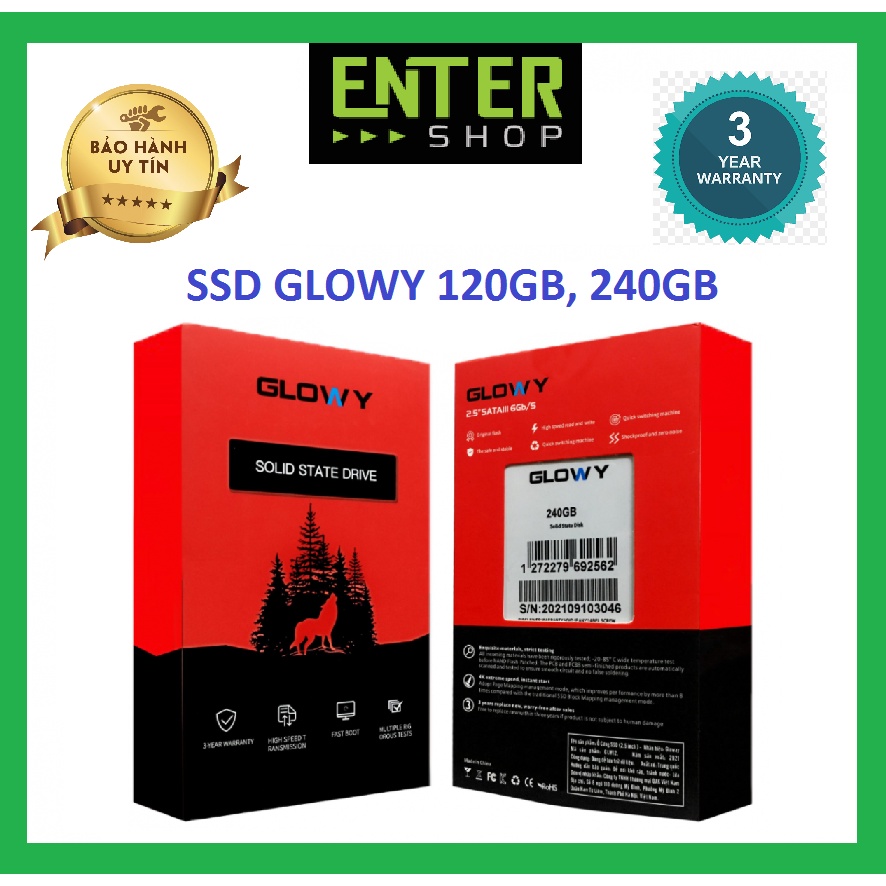 [Mã 255ELSALE giảm 7% đơn 300K] SSD Glowy 120gb, 240gb sata3, bảo hành 3 năm tặng kèm dây sata