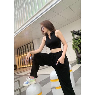 Áo thun ba lỗ croptop cổ bẻ MAGB2006204 mới