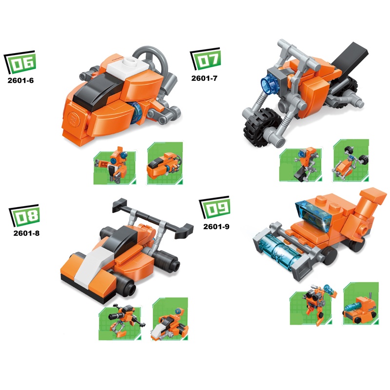 Đồ Chơi Lắp Ráp Mô Hình Xe Quân Đội 2106 Màu Xanh lá