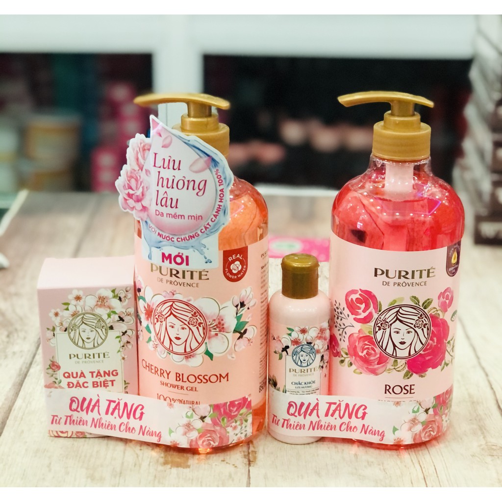 Sữa Tắm Giữ Ẩm Purite Provence 850ml & Quà Tặng