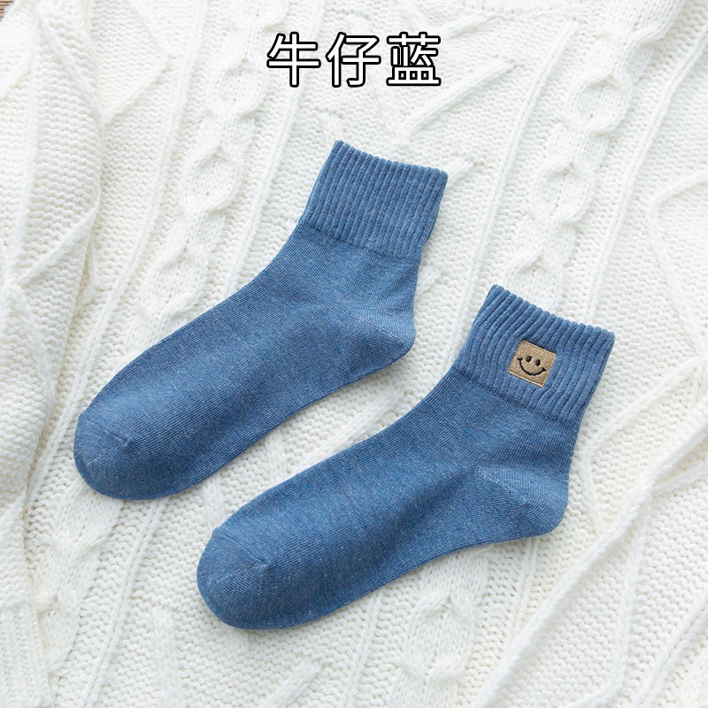 Vớ WAFNHA D456 in họa tiết mặt cười màu sắc đáng yêu thời trang dành cho nữ