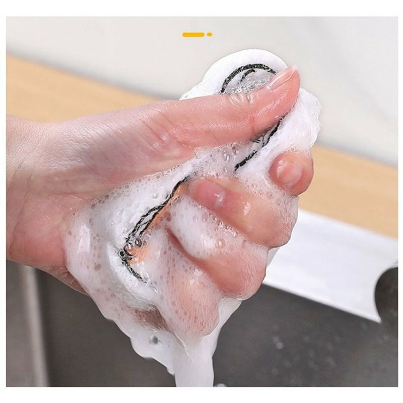 Miếng rửa chén bột gỗ dạng nén hoạt hình tiện dụng