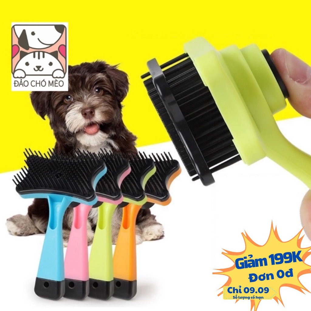 Lược chải lông cho thú cưng tự động có nút bấm gỡ lấy lông tiện lợi cao cấp nhiều màu tùy chọn - Đảo Chó Mèo Official