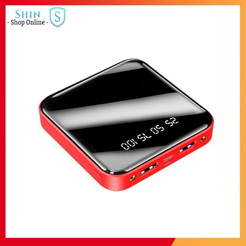 Sạc dự phòng 10.000mAh 2 cổng sạc USB màn hình LCD đèn Led kép chất lượng cao.