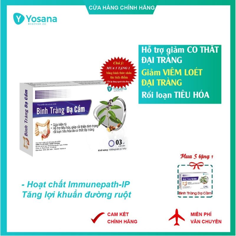 Bình Tràng Dạ Cầm hộp 30 viên (mua 5 hộp tặng 1 hộp bằng tem tích điểm)