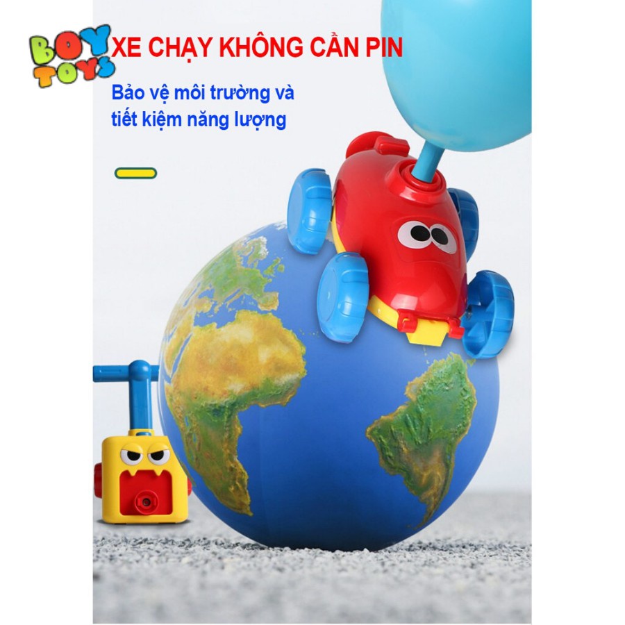 Đồ chơi bơm bóng bay ô tô chạy quán tính thú vị cho bé
