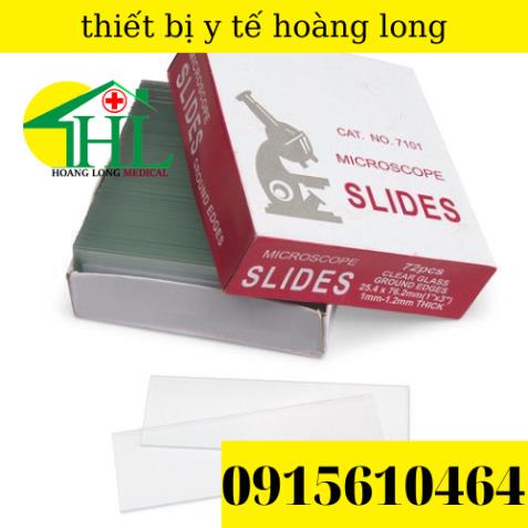 LAM KÍNH TIÊU BẢN CÁC LOẠI DÙNG CHO KÍNH HIỂN VI [ HỘP 72 LÁ ]