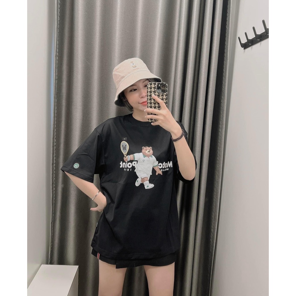 YO ÁO PHÔNG GẤU NÂU CHỮ 2 MÀU CHO NỮ