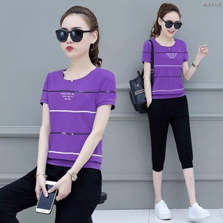 Bộ Đồ Thể Thao Ngắn Tay Thoải Mái Thời Trang Hàn Quốc 2020 Dành Cho Nữ