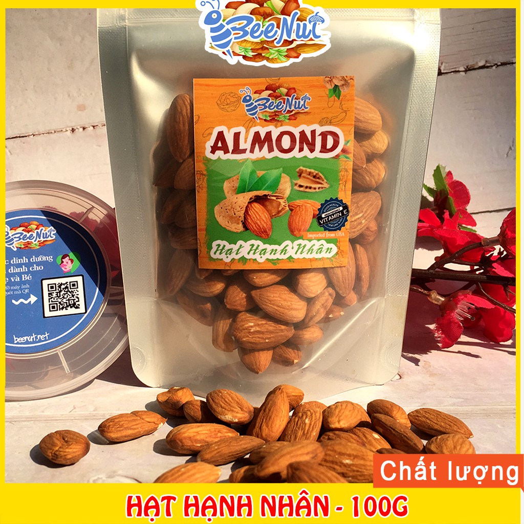 [Mã 156FMCGSALE hoàn 8% đơn 500K] (100g) Hạnh Nhân Tách Vỏ Sấy Tự Nhiên - Làm sữa hạt - Nhập Khẩu Mỹ - BeeNut