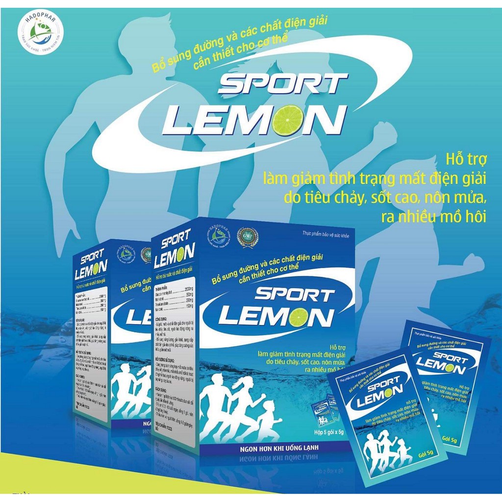 ORESOL LEMON CHANH - BỘT PHA NƯỚC UỐNG VÀ BÙ CHẤT ĐIỆN GIẢI SPORT LEMON VỊ CHANH – 1 HỘP 5 GÓI - 1 GÓI PHA 500ML NƯỚC