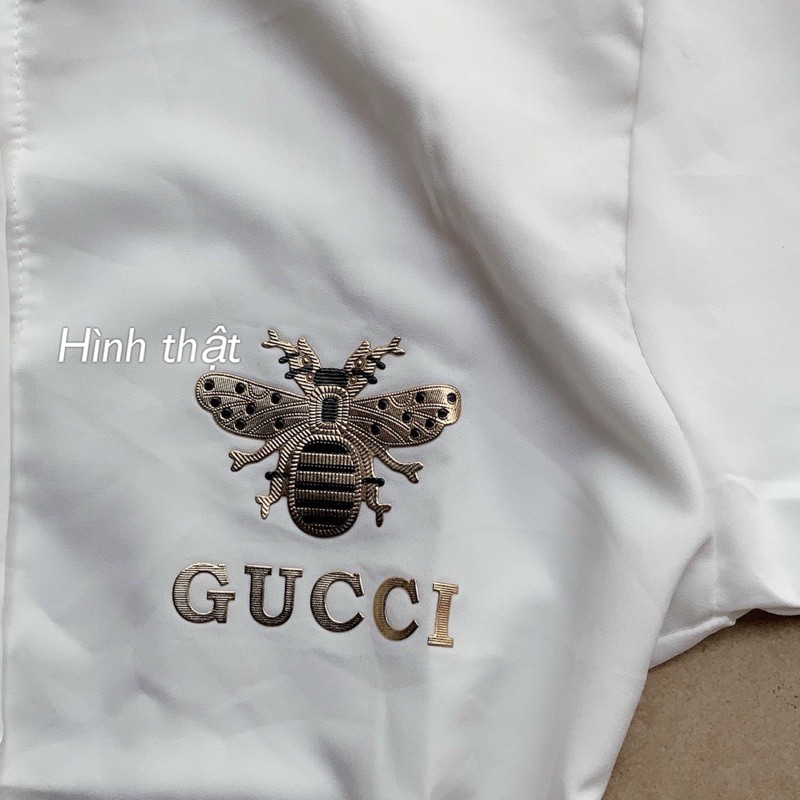 Áo sơ mi tay ngắn hoạ tiết con ong chất kate - B8U