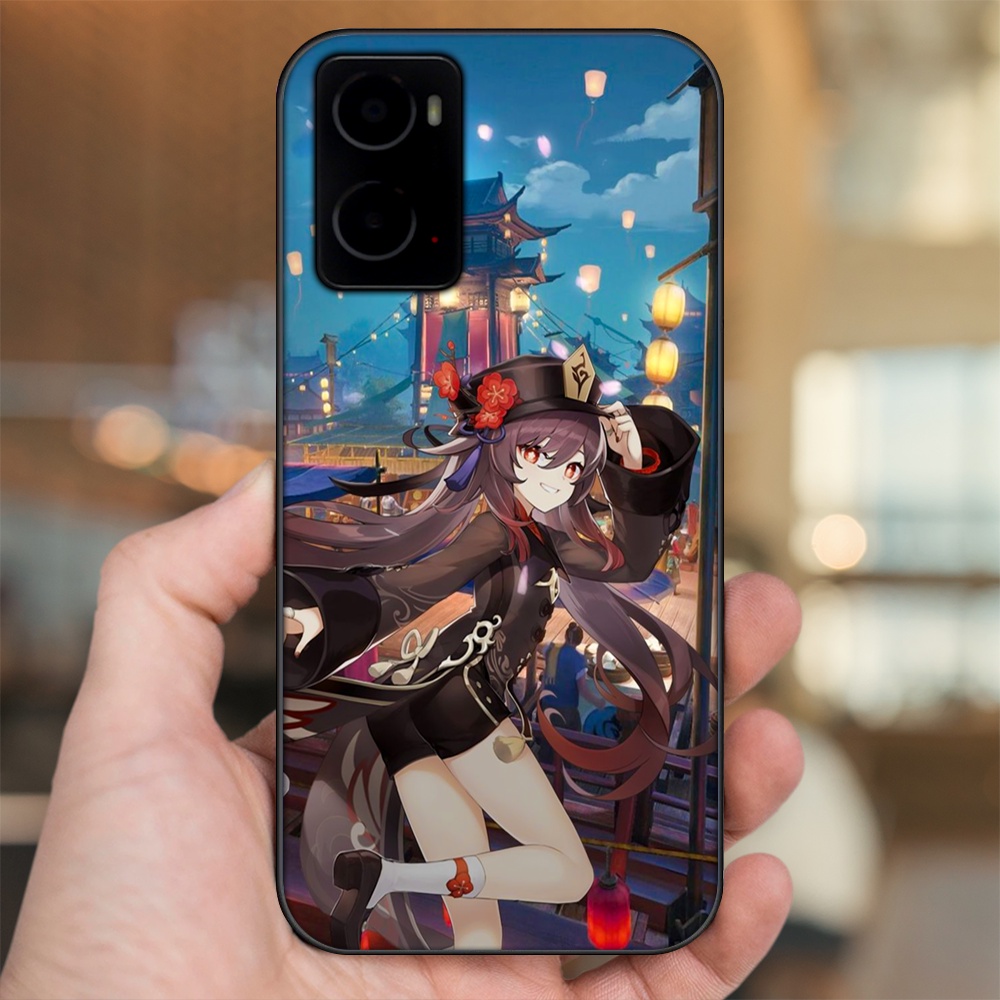 Ốp lưng Oppo A76 viền đen in hình Hutao Genshin Impact