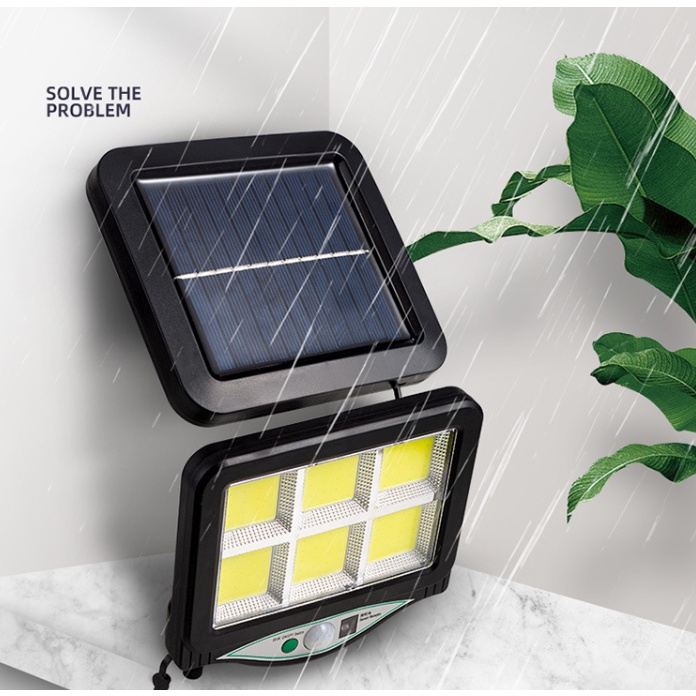 Đèn Năng Lượng Mặt Trời 120 Led Cob 3 Chế Độ Sáng, Cảm Biến Chuyển Động, Có Điều Khiển, Kèm Dây 5m Tiện Dụng