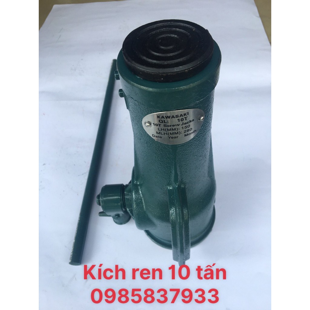 Kích ren 10 tấn Kawasaki tiêu chuẩn Nhật tại Máy cầm tay NTT bảo hành dài hạn dùng nâng các thiết bị nặng bằng ren