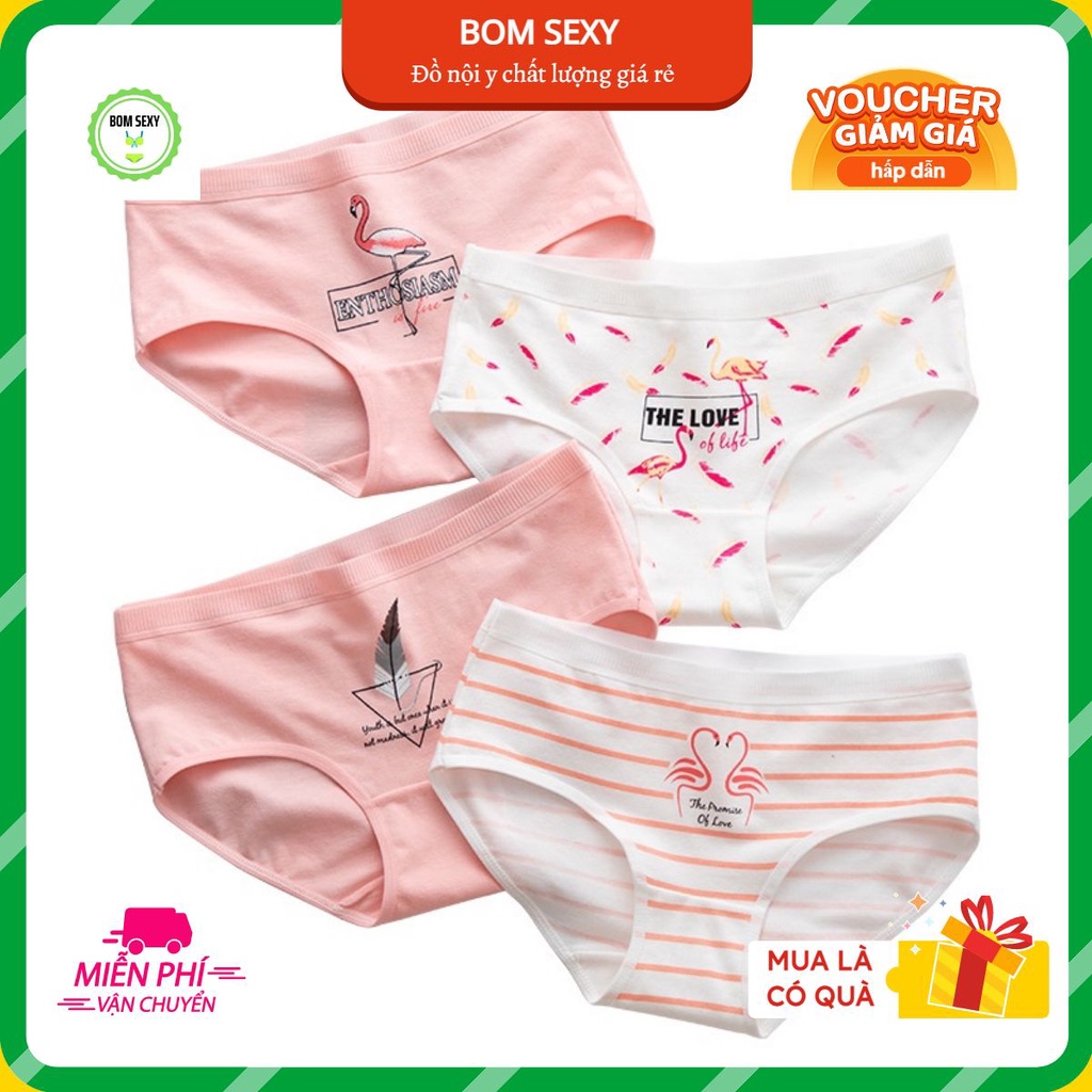 Quần lót nữ FREESHIP Đồ Lót Nữ Hồng Hạc dễ thương – Quần Sịp Nữ cotton kháng khuẩn