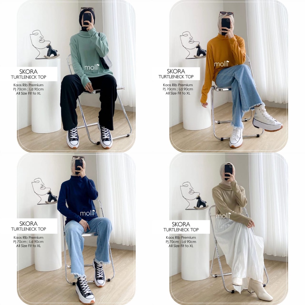 Skora Áo Len Cardigan Cổ Lọ Kiểu Dáng Đơn Giản Cao Cấp Của Molli