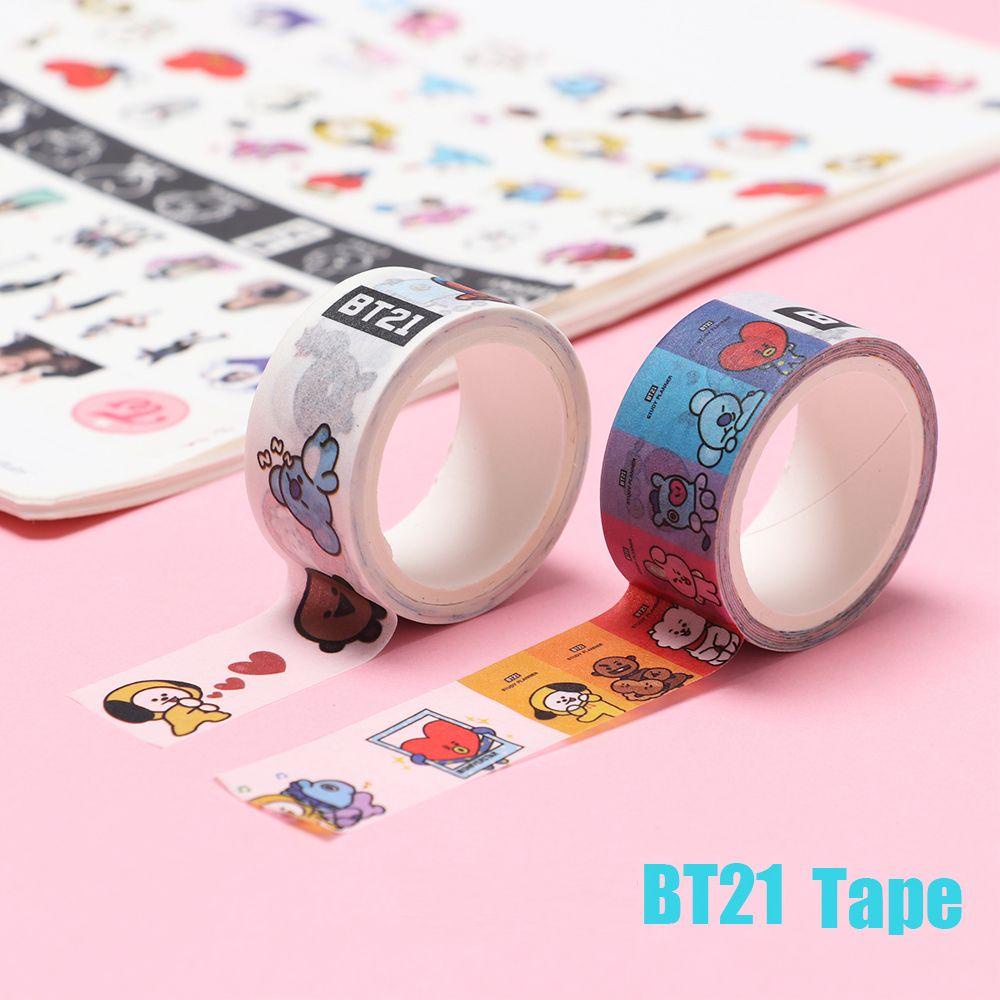 PISTA 1 Cuộn Băng Keo BT21 5M BT21 Dùng Trang Trí Thời Trang