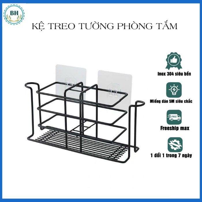 Giá treo bàn chải, kem đánh răng nhà tắm, Kệ để đồ dán tường phòng bếp đa năng