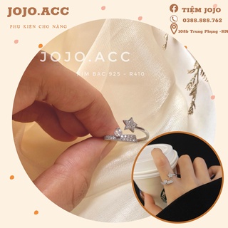 Nhẫn nữ màu bạc ngôi sao 5 cánh đính đá nhỏ jojo.acc