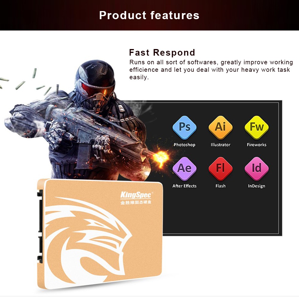 Ổ Cứng Ssd Kingspec P3-256 Sata Iii 3.0 2.5 "2.5 Inch 256gb 3d Mlc 256m Cho Máy Tính | BigBuy360 - bigbuy360.vn