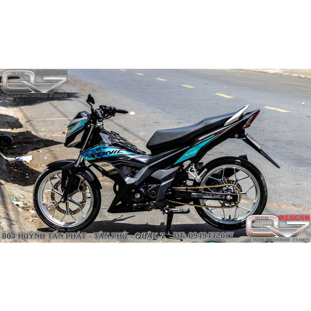 Tem rời SONIC 150 xanh đen - decalq7